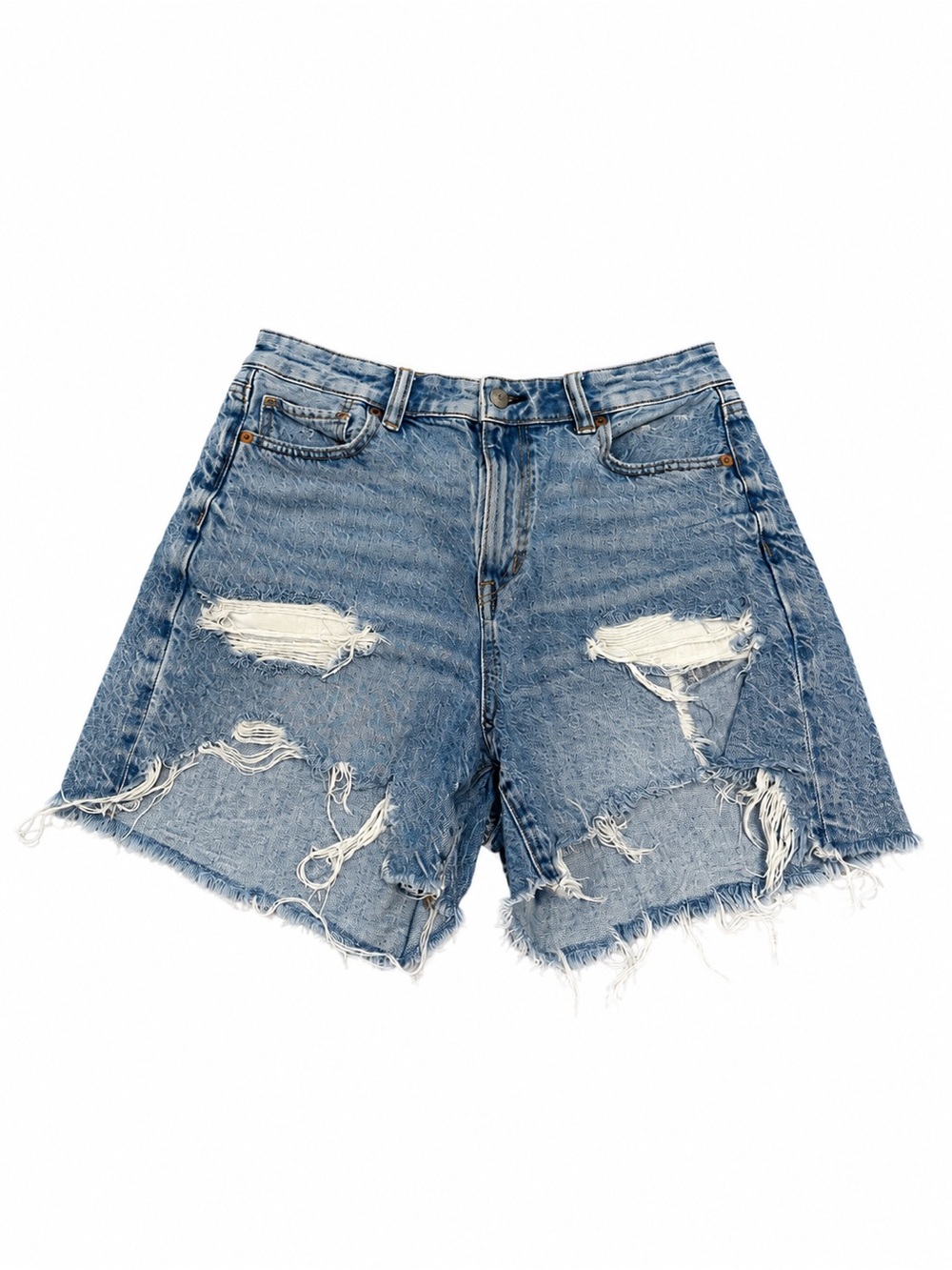 American Eagle Outfitters Light Blue Distressed Denim Jean Shorts